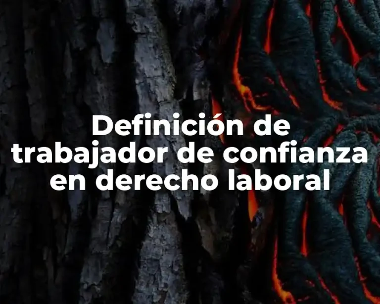 Definición de trabajador de confianza en derecho laboral