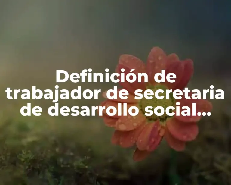 Definición de trabajador de secretaria de desarrollo social estatal