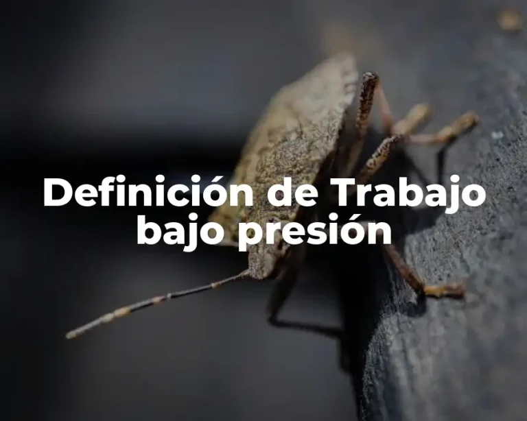Definición de Trabajo bajo presión