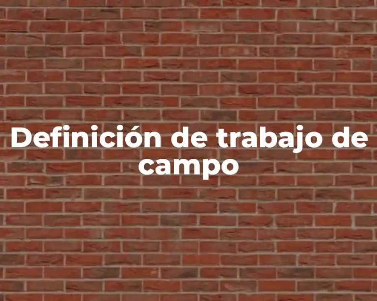 Definición de trabajo de campo