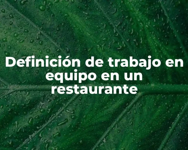 Definición de trabajo en equipo en un restaurante