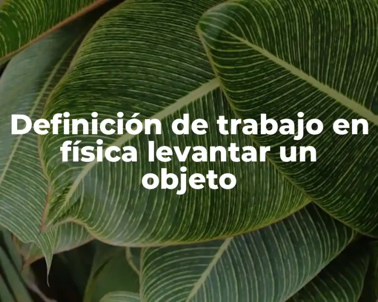Definición de trabajo en física levantar un objeto