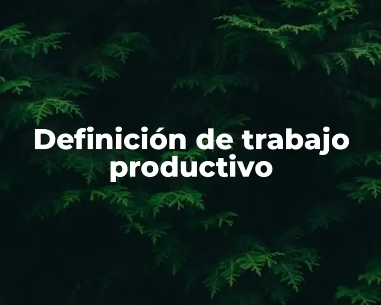 Definición de trabajo productivo