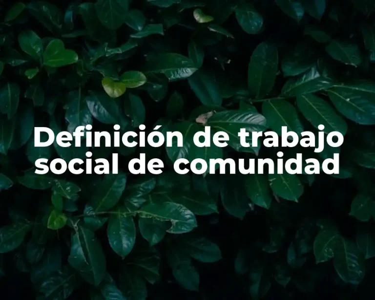 Definición de trabajo social de comunidad
