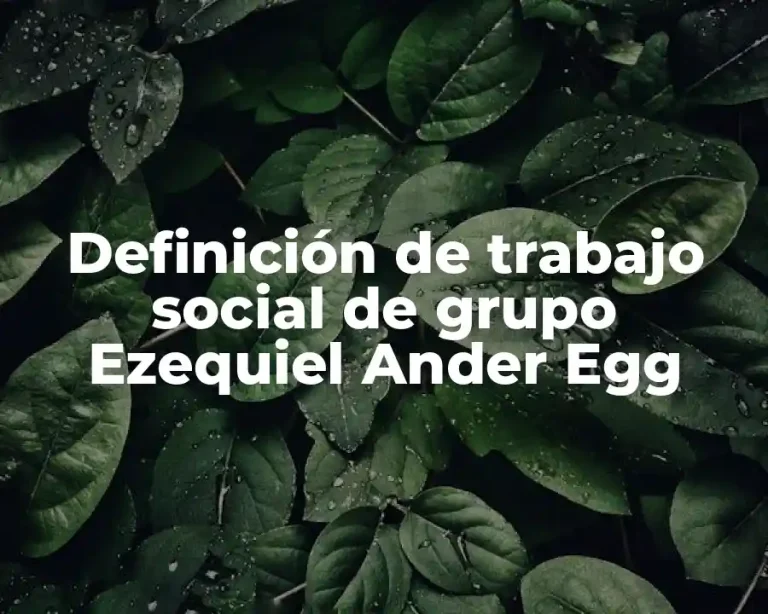 Definición de trabajo social de grupo Ezequiel Ander Egg