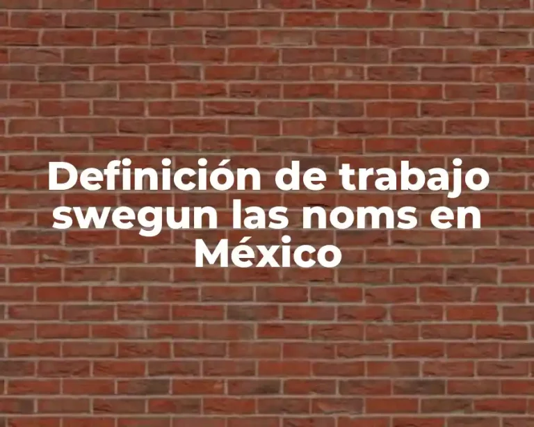 Definición de trabajo swegun las noms en México