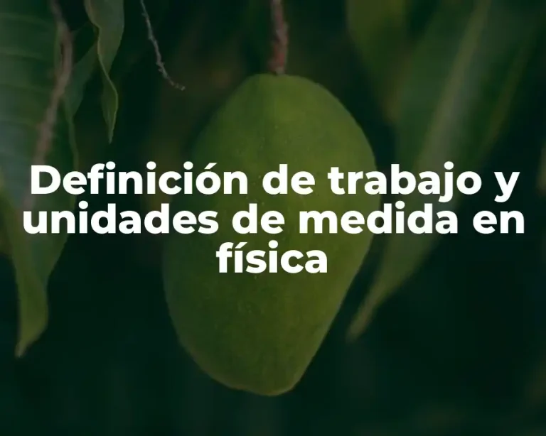 Definición de trabajo y unidades de medida en física