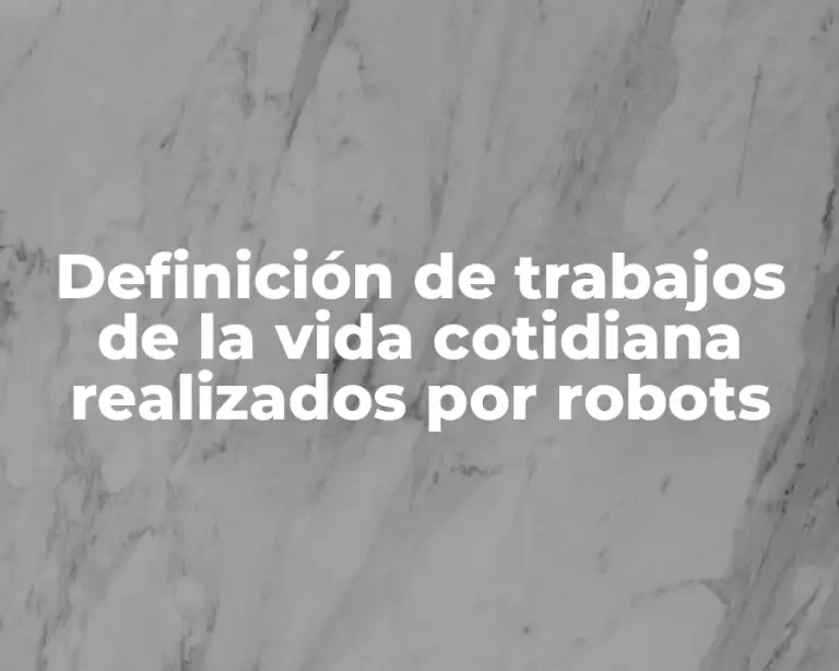 Definición de trabajos de la vida cotidiana realizados por robots
