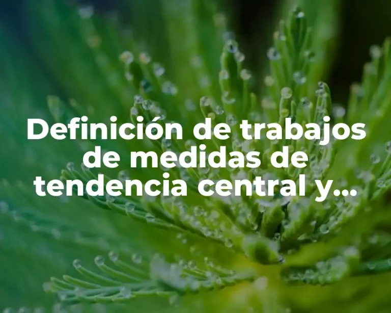 Definición de trabajos de medidas de tendencia central y dispersión