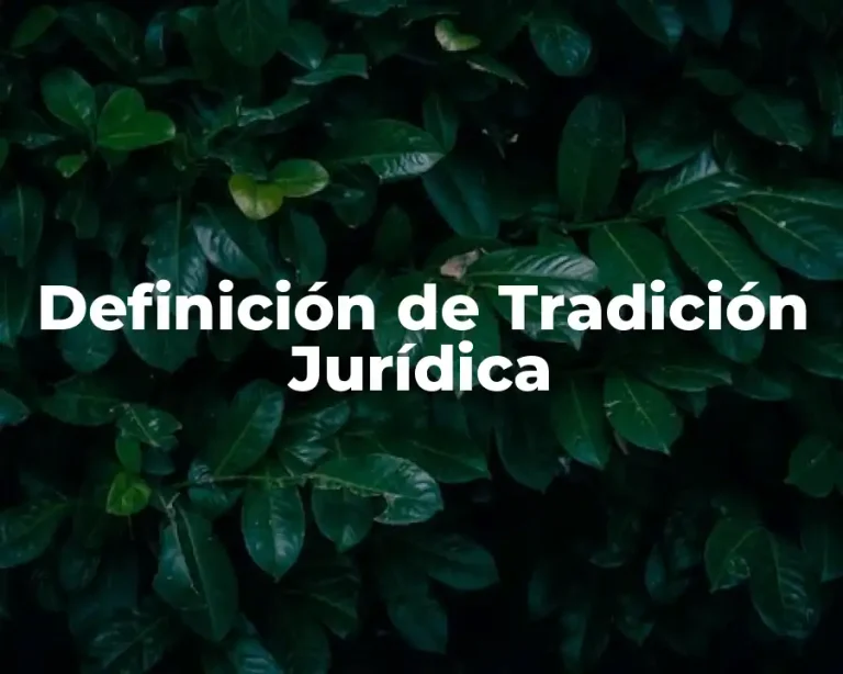 Definición de Tradición Jurídica