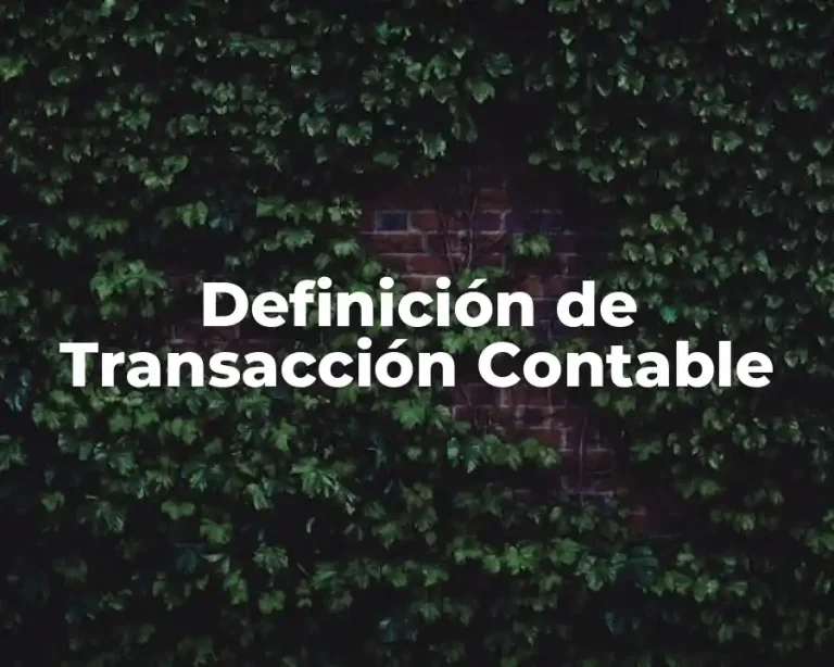 Definición de Transacción Contable