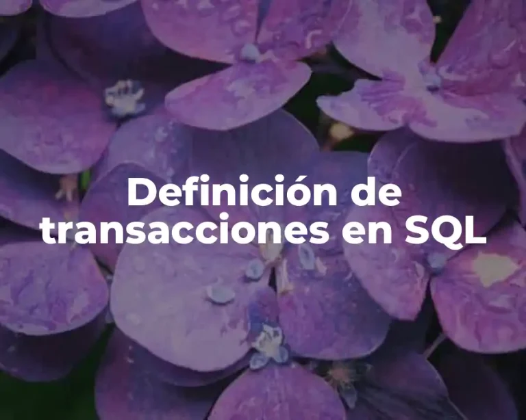 Definición de transacciones en SQL