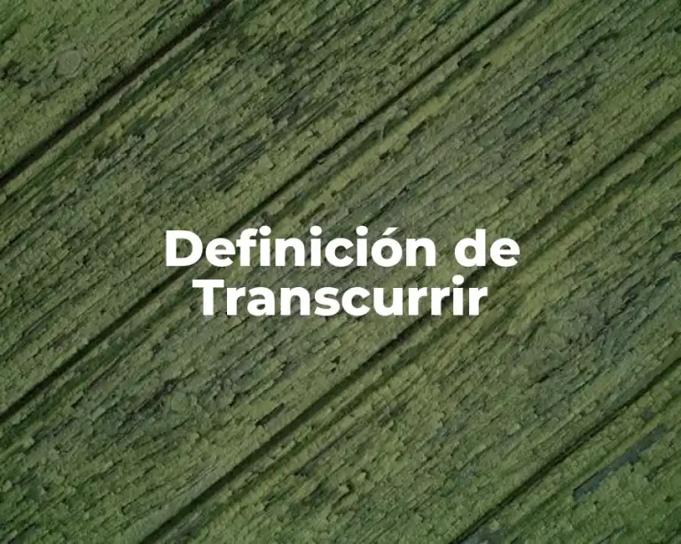 Definición de Transcurrir
