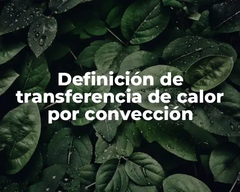 Definición de transferencia de calor por convección