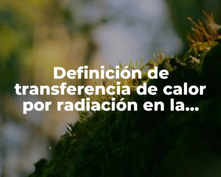 Definición de transferencia de calor por radiación en la industria