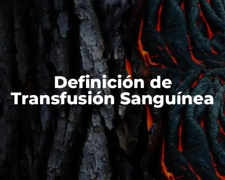 Definición de Transfusión Sanguínea
