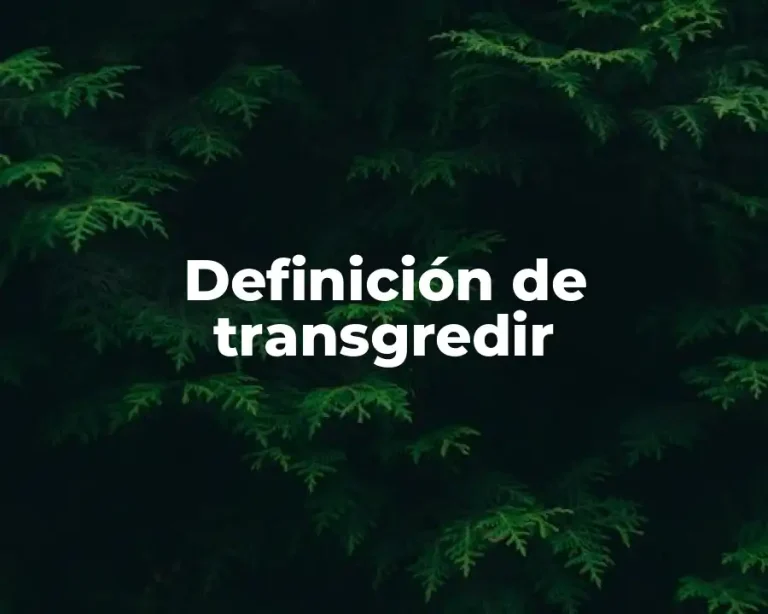 Definición de transgredir