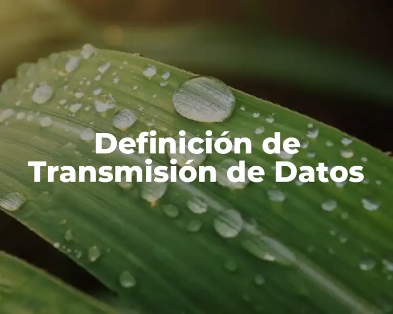 Definición de Transmisión de Datos