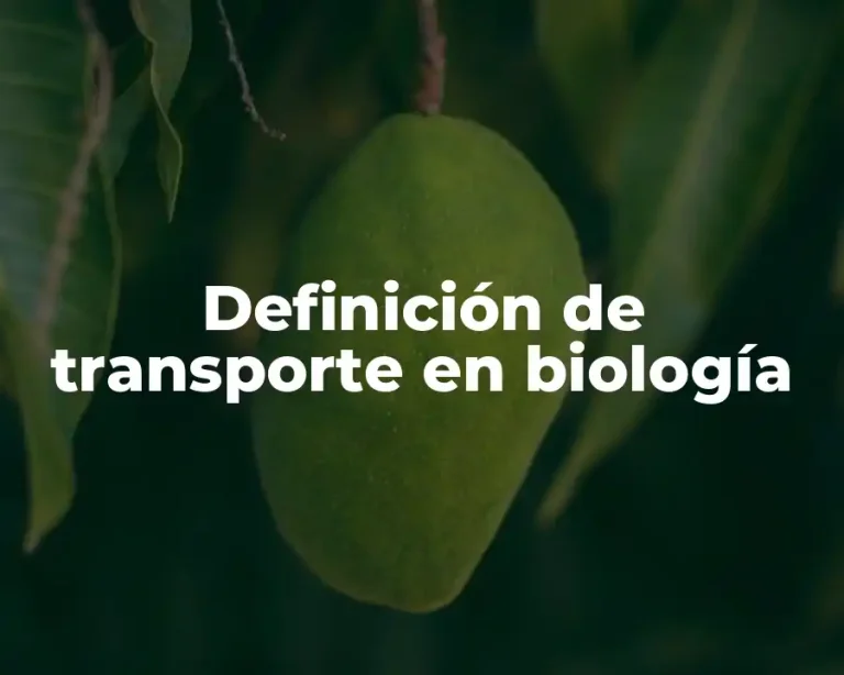 Definición de transporte en biología