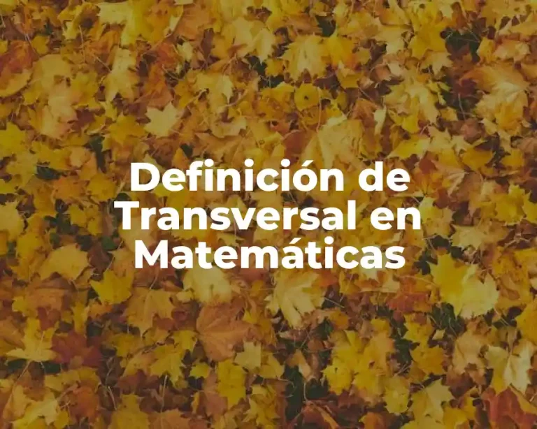Definición de Transversal en Matemáticas