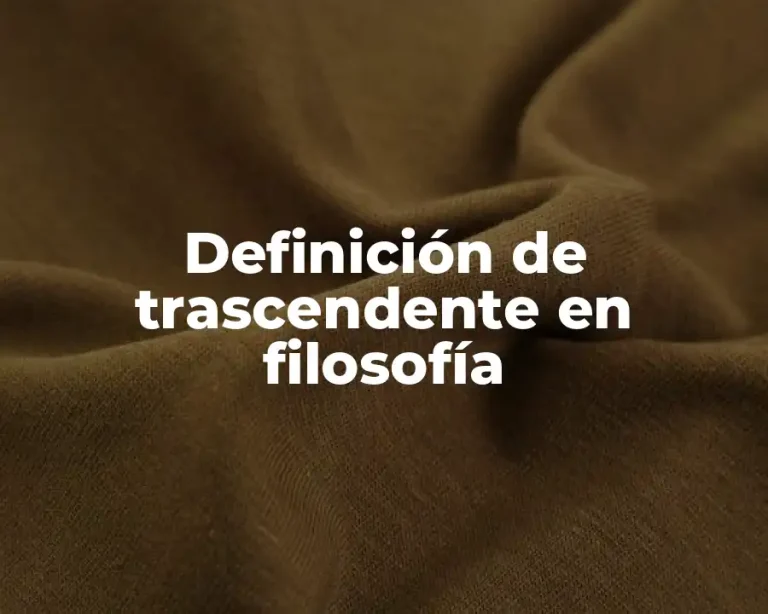 Definición de trascendente en filosofía