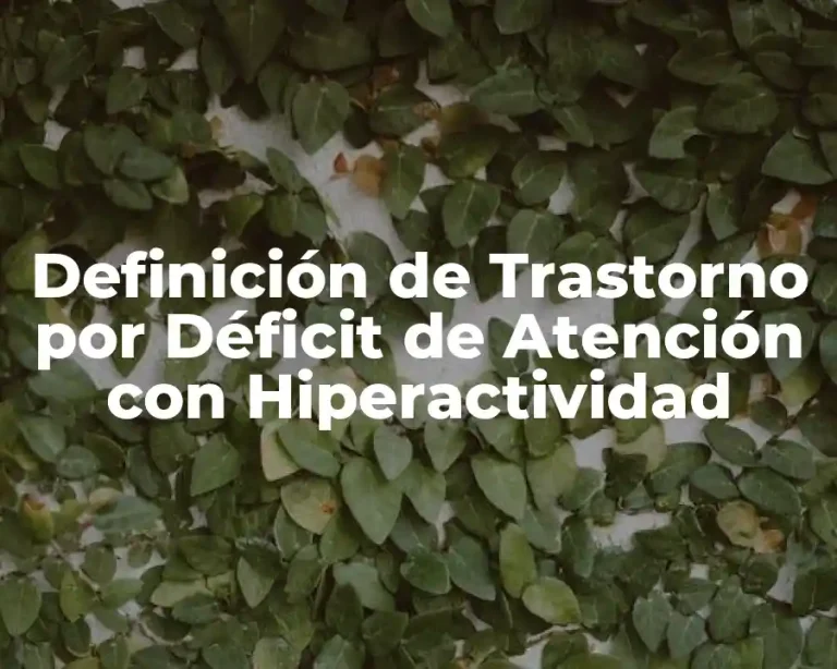 Definición de Trastorno por Déficit de Atención con Hiperactividad