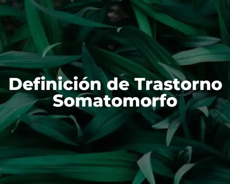 Definición de Trastorno Somatomorfo