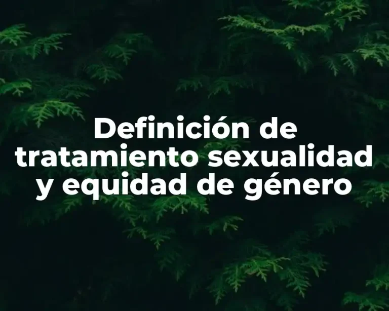Definición de tratamiento sexualidad y equidad de género
