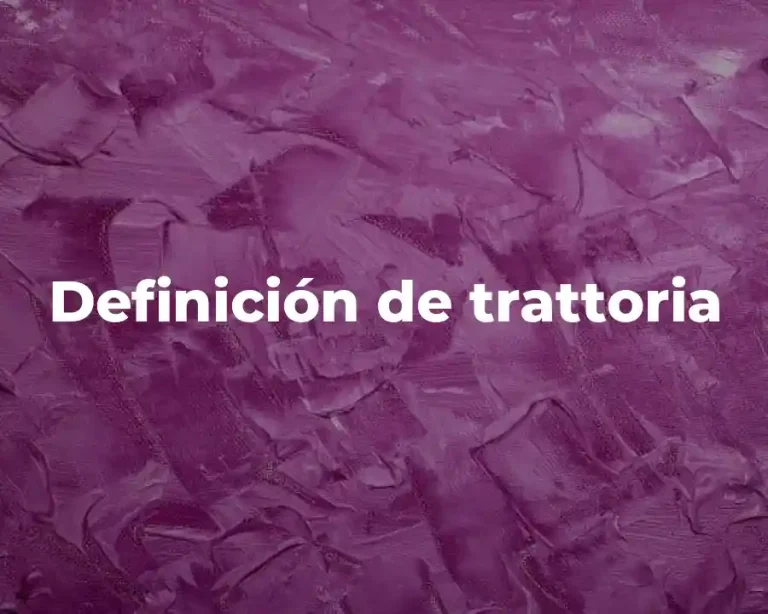 Definición de trattoria