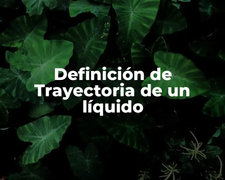Definición de Trayectoria de un líquido