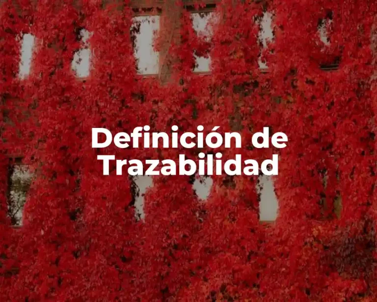 Definición de Trazabilidad