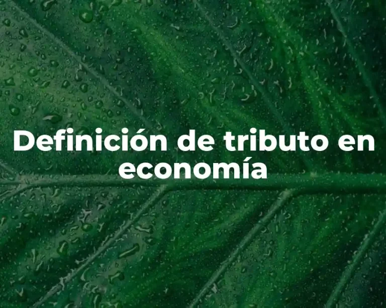 Definición de tributo en economía