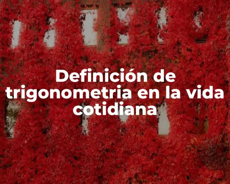 Definición de trigonometria en la vida cotidiana