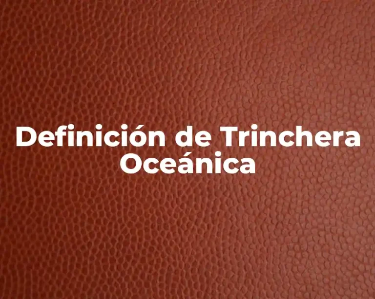 Definición de Trinchera Oceánica