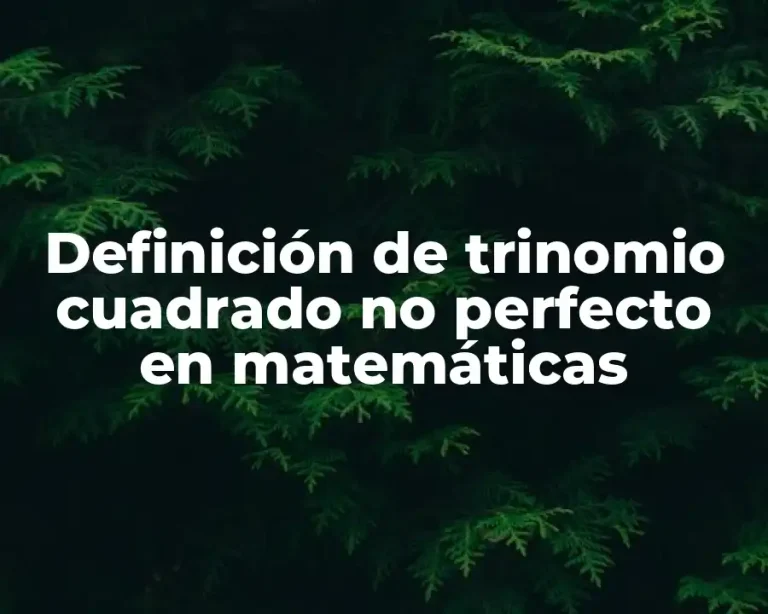 Definición de trinomio cuadrado no perfecto en matemáticas