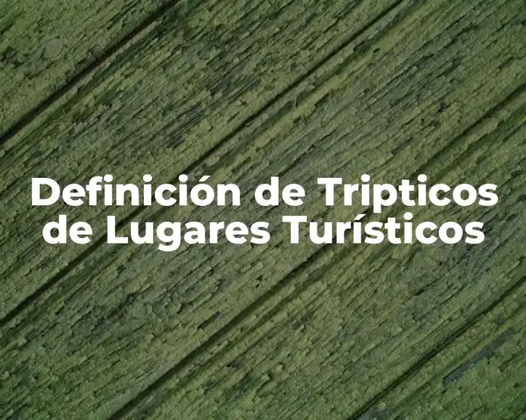 Definición de Tripticos de Lugares Turísticos