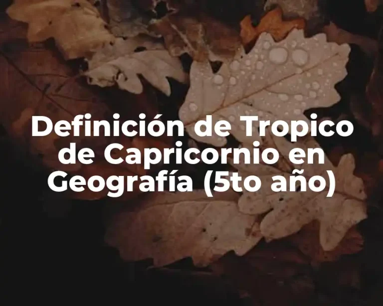 Definición de Tropico de Capricornio en Geografía (5to año)