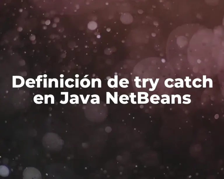 Definición de try catch en Java NetBeans
