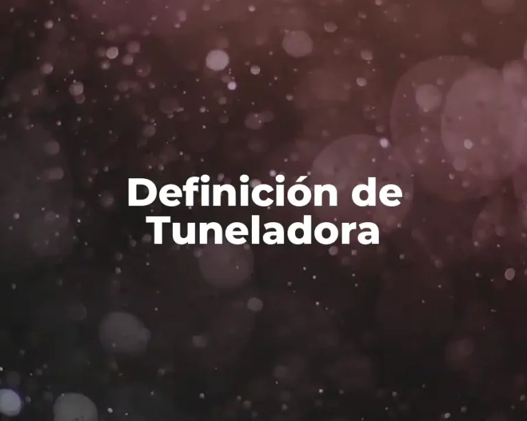 Definición de Tuneladora