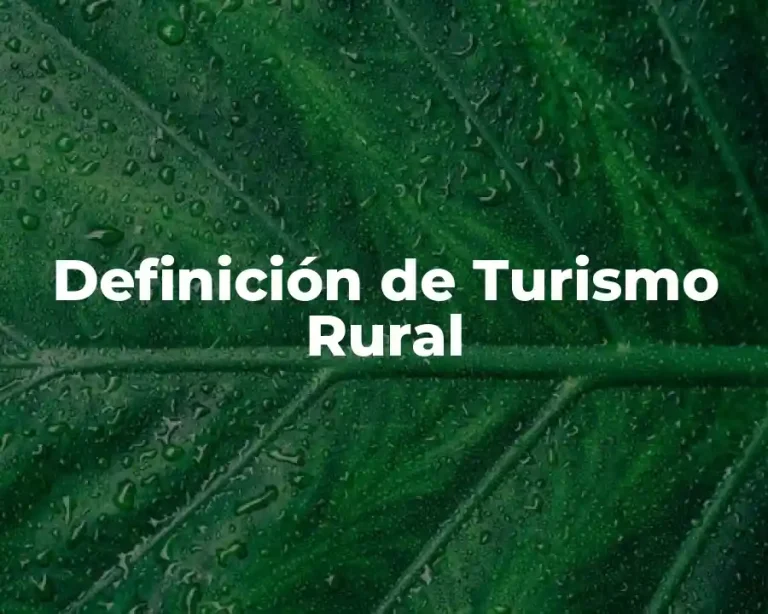 Definición de Turismo Rural