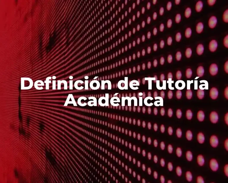 Definición de Tutoría Académica