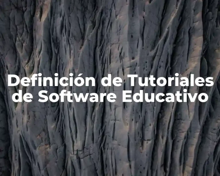 Definición de Tutoriales de Software Educativo