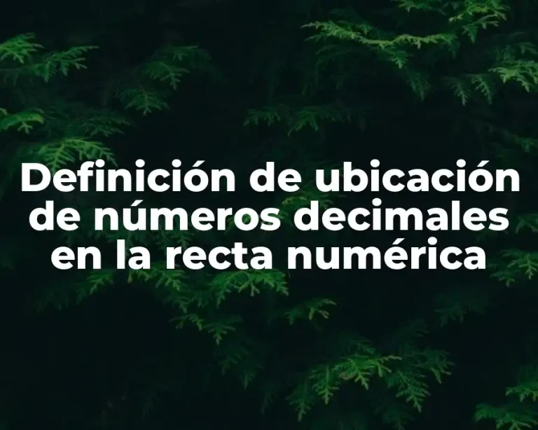 Definición de ubicación de números decimales en la recta numérica