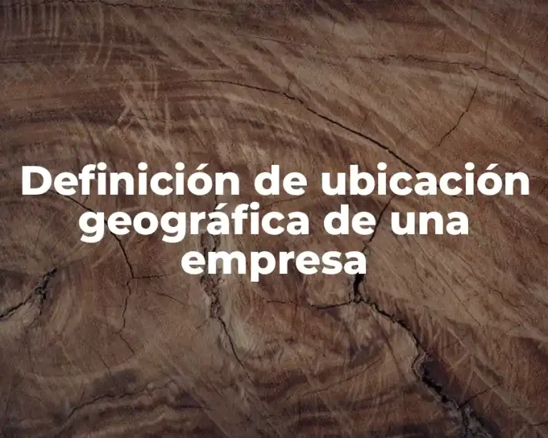 Definición de ubicación geográfica de una empresa