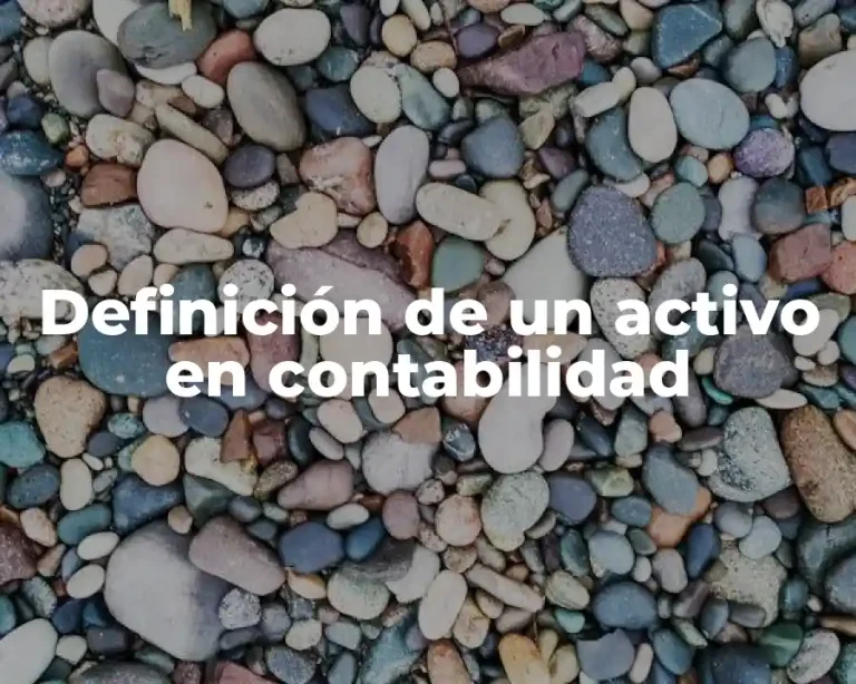 Definición de un activo en contabilidad