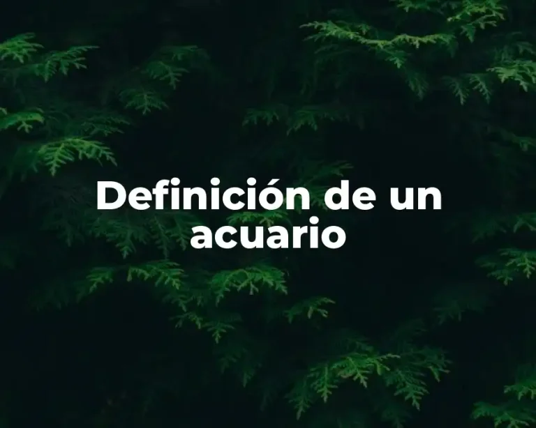 Definición de un acuario