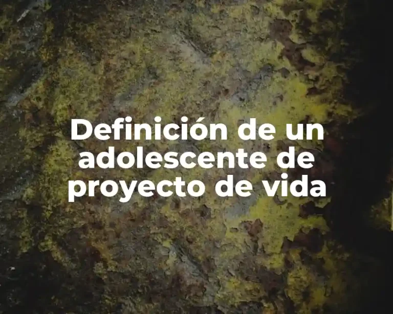 Definición de un adolescente de proyecto de vida