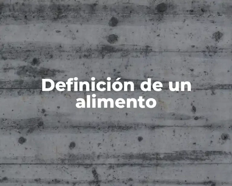 Definición de un alimento