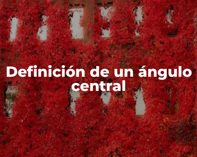 Definición de un ángulo central