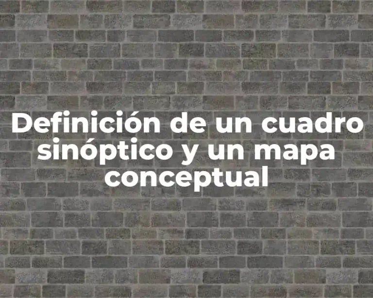 Definición de un cuadro sinóptico y un mapa conceptual